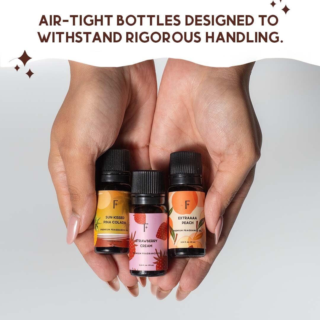 Folkulture Fruity Essential Oils Set for Diffuser | Pack of 3 Fruity Aromatherapy Oils – Peach, Strawberry | Refreshing Home Fragrance for Relaxation & Every Day Gifts Set