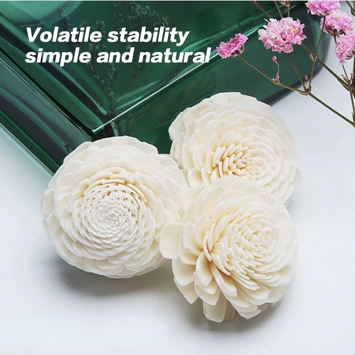 VASANA 2Pcs 8.5CM/3.3 Inch Artificial Flower Diffuser Sticks Essential Oil Aroma Diffuser Sticks with Rope Flower Refill Replacement Fragrance Accessories for Home Office Spa Decor