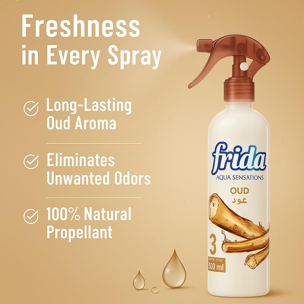 Air Freshener Spray – Oud Scent, Long-Lasting Room & Fabric Freshener, 16.2 oz Bottle – Odor Eliminator for Home, Office, and Car (OUD)
