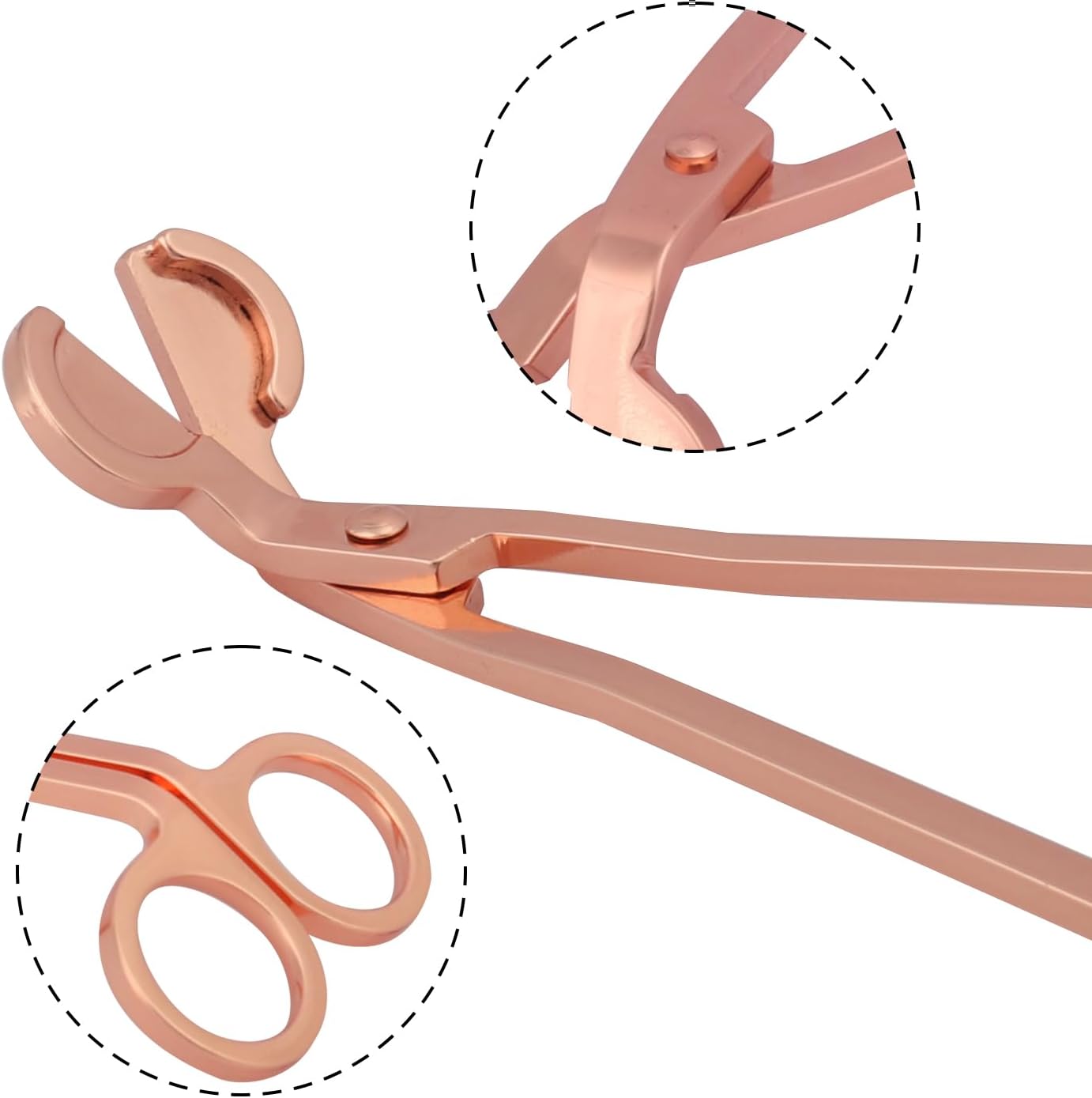 6 PCS 7 Inch Rose Gold Candle Wick Trimmer, Stainless Steel Wick Cutter for Candles, Cut Spent Wicks, Allow Cleaner Burn and Prevent Soot Buildup, Wick Clipper Scissor Candle Tool