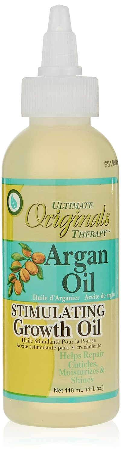 Originals by Africa's Best Therapy Argan Oil Stimulating Growth Oil, Penetrates & Rejuvenates Hair, Scalp, Nails and Skin, All Day Long Moisturizing & Conditioning, 4oz Bottle