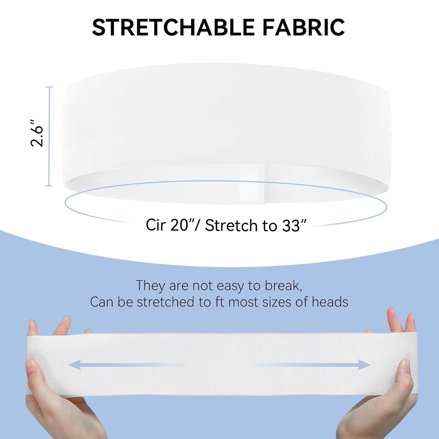 Disposable Headbands for Spa & Facials – 48pcs White Disposable Spa Headbands for Women, Professional Headband for Facials, Esthetician, Skincare & Washing Face – Non-Woven Disposable Hair Bands Pack