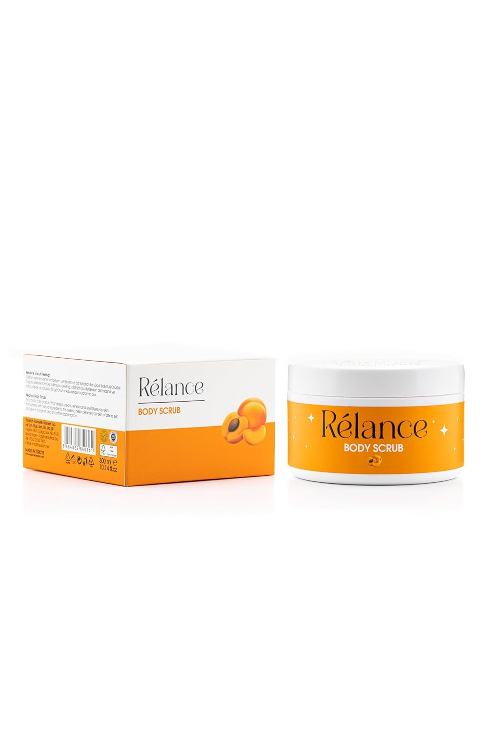 Relance Body Scrub with Apricot Kernel Granules, Almond, Lavender Oil, Glycerin, 300ml (10.14 fl oz)