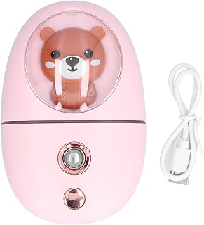 GLOGLOW Portable Nano Facial Steamer Handheld Facial Mist Sprayer Cordless Face Moisturizer with 35ml Water Tank 60 Min Battery Warm Light for Home Travel Skin Care Hydration