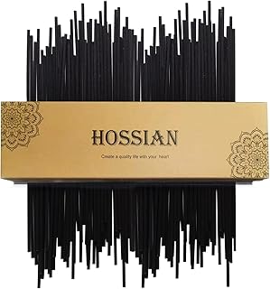 HOSSIAN 50pcs Reed Diffuser Sticks- Black Fibre Reed Diffuser Sticks-Thick Diffuser Reeds Sticks - Diffuser Sticks for Diffuser Oils Fragrance Refill - Fibre Reeds for Diffusers(Black7.5/19cm)