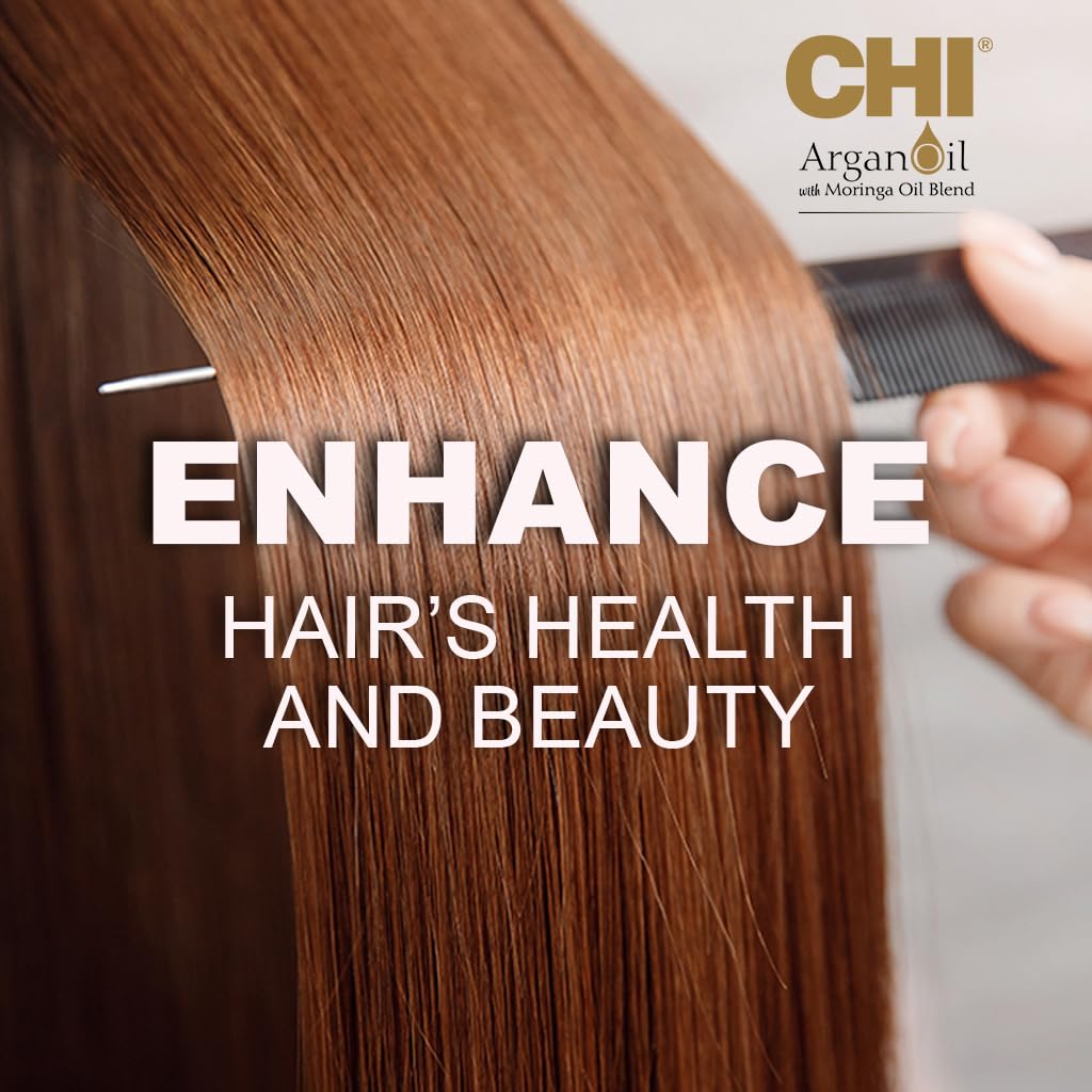 CHI Argan Oil Luxe Trio Kit, Professional Salon Quality Shampoo, Conditioner & Moringa Oil for Dry Damaged Hair Repair, Frizz Control, Moisture & Shine