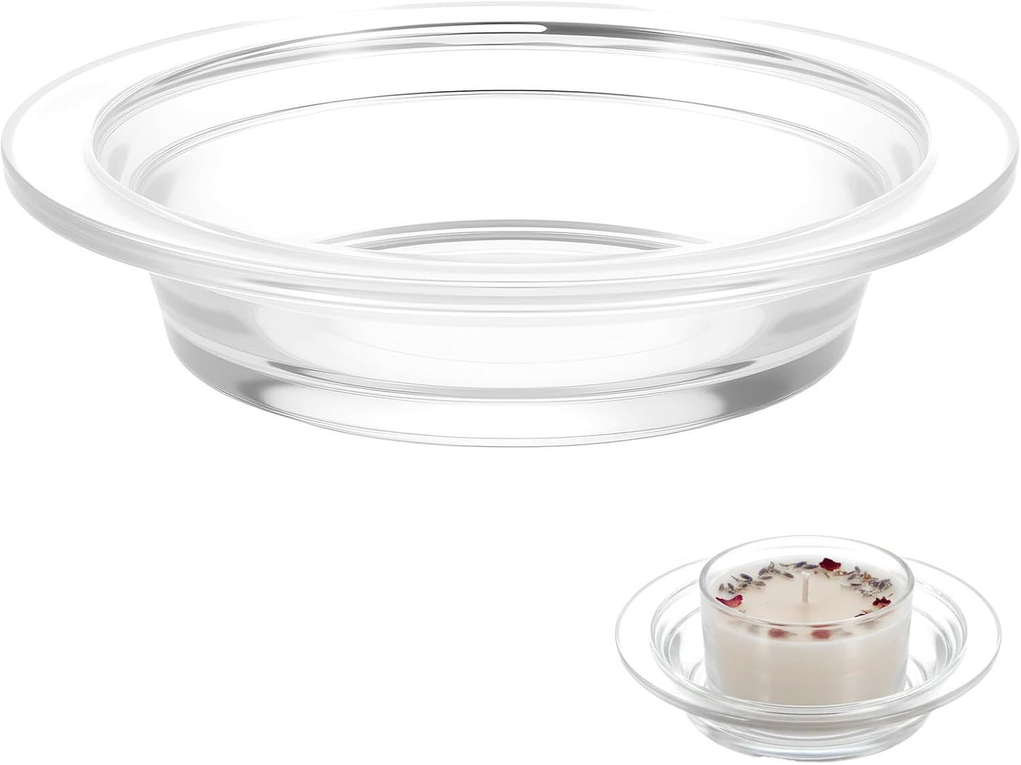 1 Pcs Wax Warmer Replacement Dish 4.5 Inch Glass Heating & Melting Plate Round Aromatherapy Tray Candle Heatings Bowl Replacement Wax Heating Tray for Home Office Lamp Waxes Oil Melting Heatings