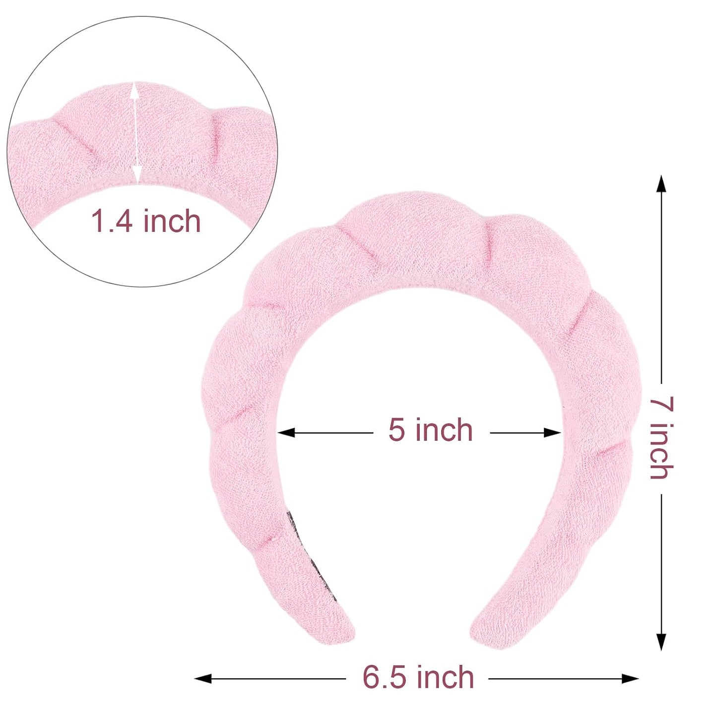 Canitor 4 PCS Spa Headband for Washing Face, Facial Skincare, Terry Cloth Sponge Makeup, Puffy Face Wash for Mask Skin Treatment - Teen Girl Trendy Stuff Christmas Gifts
