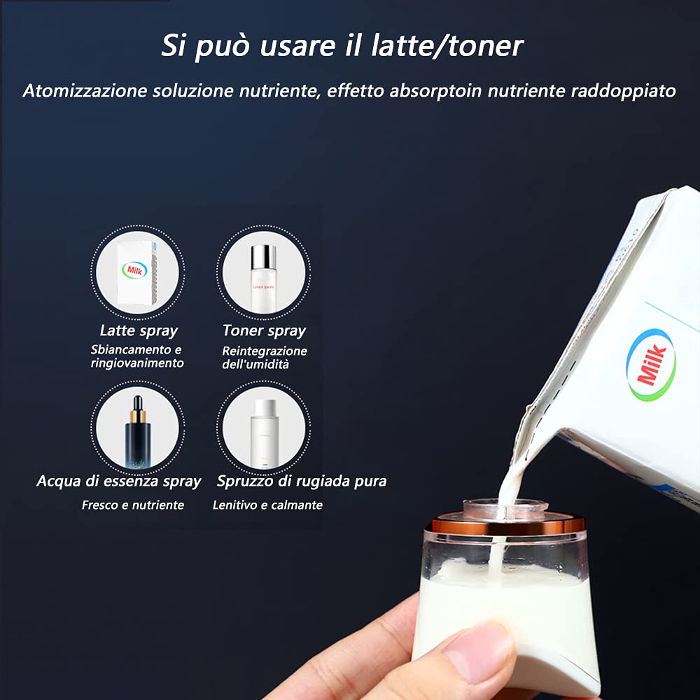 Handy Nano Mist Sprayer with Skin Analyzer Moisture Tester | Portable Facial Atomization, Eyelash Extensions Steamer, Large Capacity, Face Moisturizing & Hydration