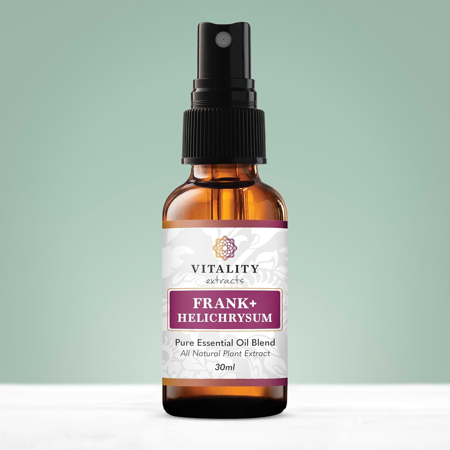 Vitality Extracts Frank+ Helichrysum Essential Oil Blend - 30ml Spray Bottle, Frankincense Boswellia Seratta, Aromatherapy, Soft Skin, Relief from Daily Aches & Soreness, Natural