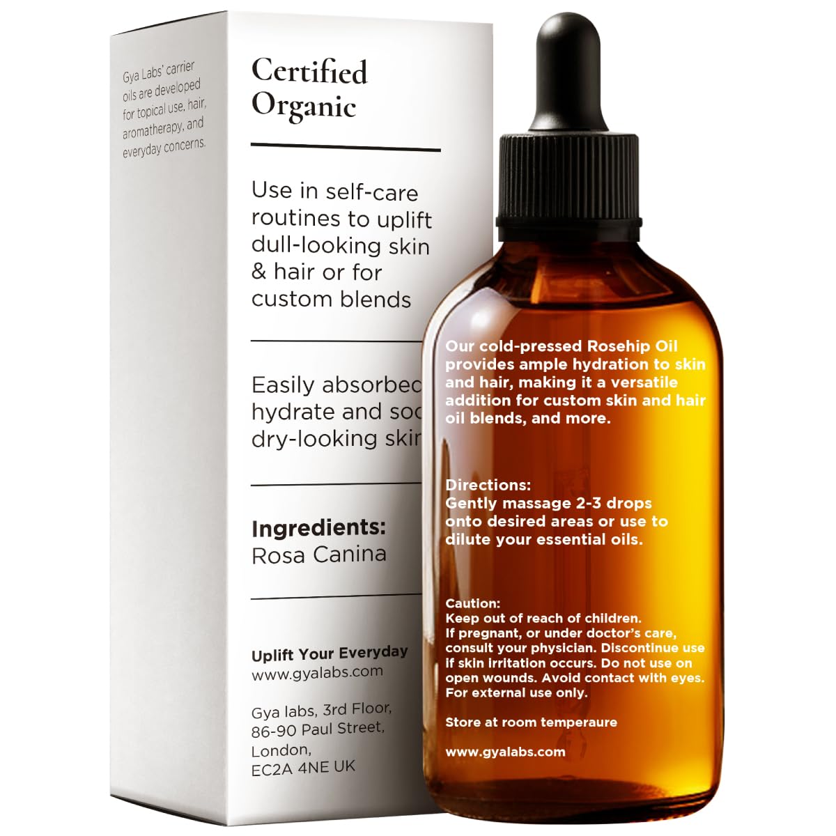 Gya Labs Rosehip Oil - 1 Fl Oz - Carrier Oil for Hair, Skin, Face, Scalp & Body Massage