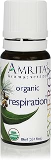 AMRITA Aromatherapy: Respiration Synergy Essential Oil Blend - USDA Certified Organic Essential Oil Blend of Sweet Eucalyptus Globulus, Siberian Fir & Niaouli - Pure & Undiluted -Size: 10ML