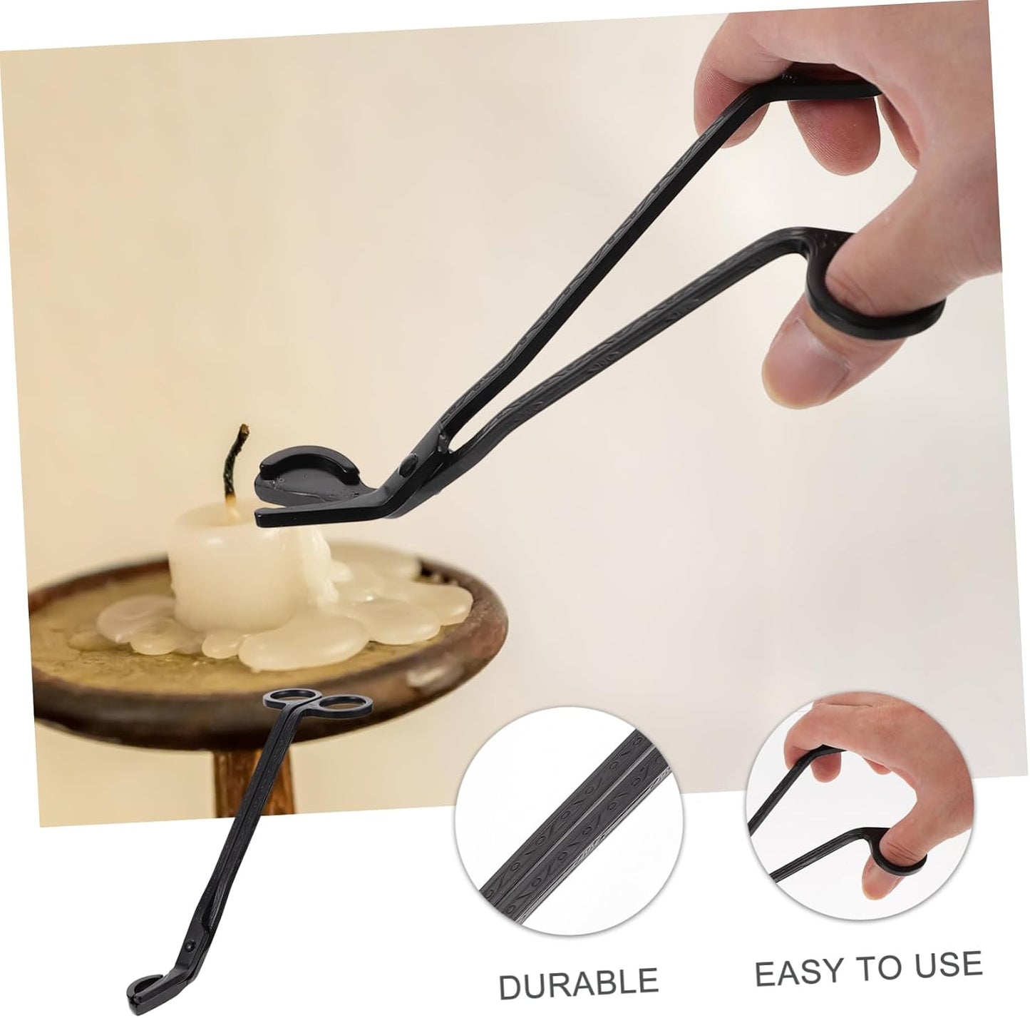 SOLUSTRE Candle Wick Trimmer Snuffer Set 3pcs Stainless Steel Easy Wick Cutters for Decor