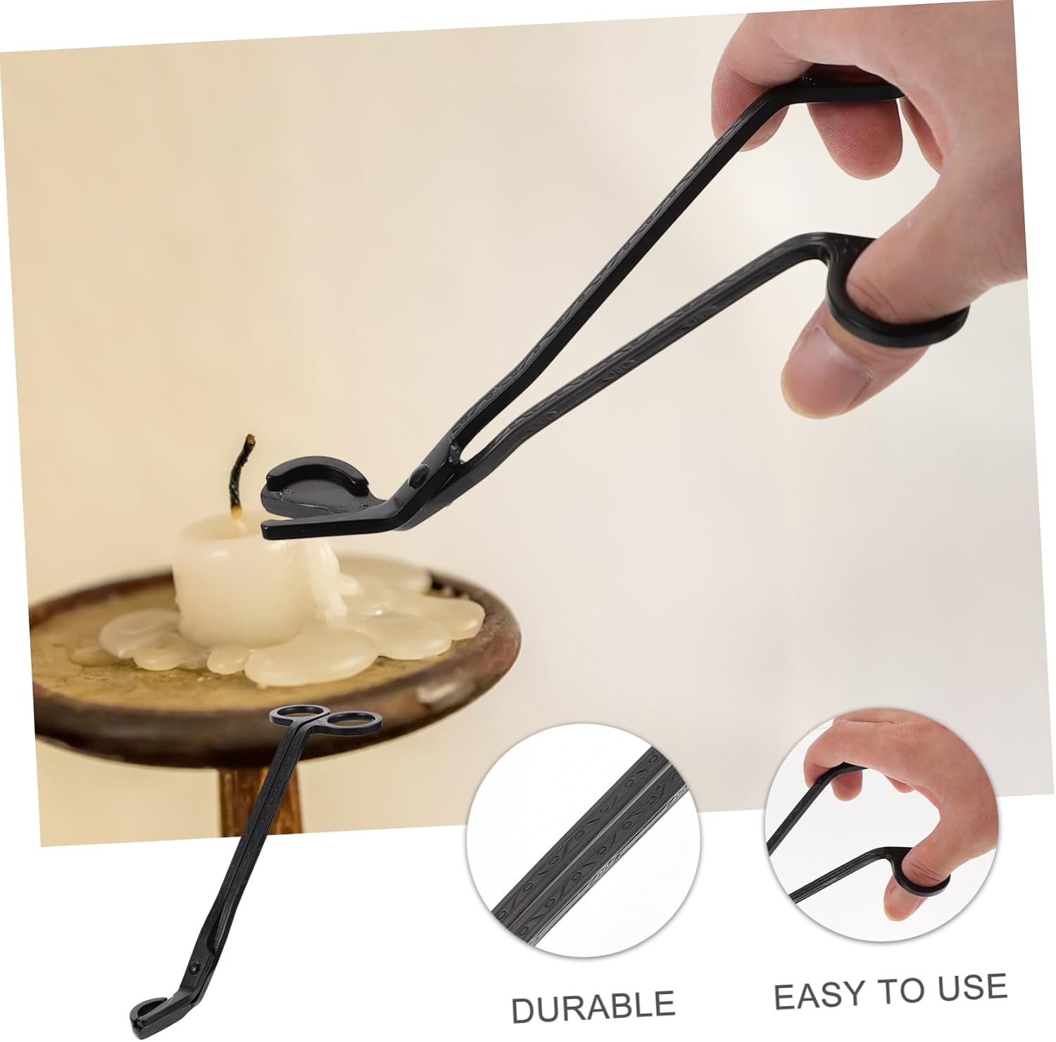 SOLUSTRE Candle Wick Trimmer Snuffer Set 3pcs Stainless Steel Easy Wick Cutters for Decor