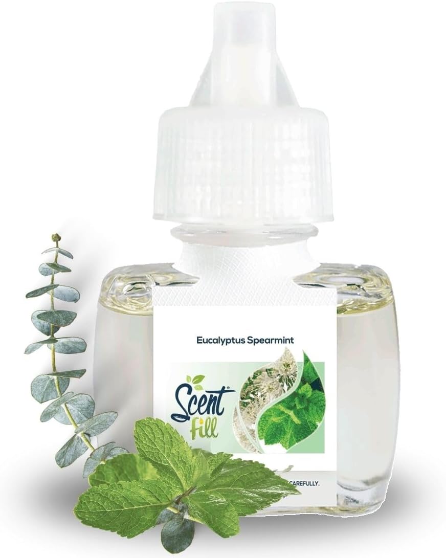 Scent Fill Eucalyptus Spearmint Plug in Air Freshener, 4 Scented Oil Refills
