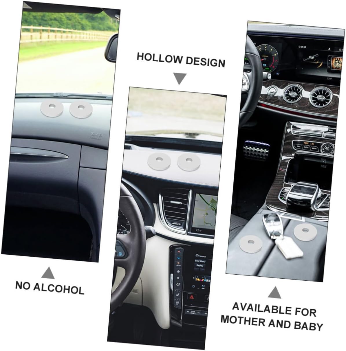 12Pcs Car Aromatherapy Scent Pads Replacement Sponge Refills for Car Air Fresheners Dual Ring Hanging Diffuser Chips Decoration Accessory
