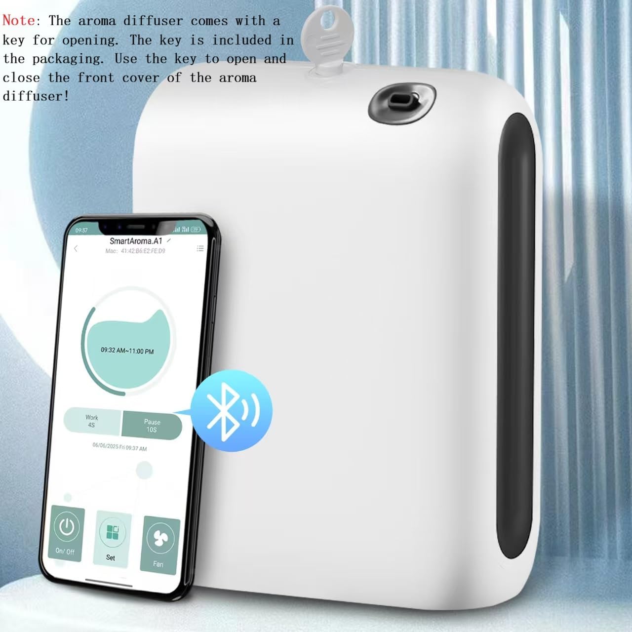 Waterless Diffuser for Home, Scent Air Machine for Home with Bluetooth-Connected 200ML, Whole House Air Freshener,App Control Hotel Collection Diffuser for Large Room, Office, Yoga Room, Livingroom