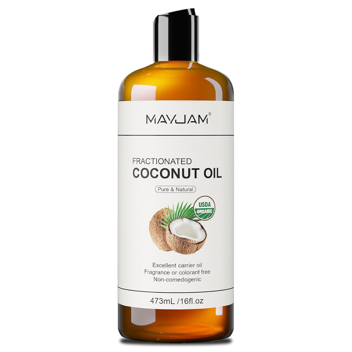 MAYJAM Organic Fractionated Coconut Oils Liquid 16oz