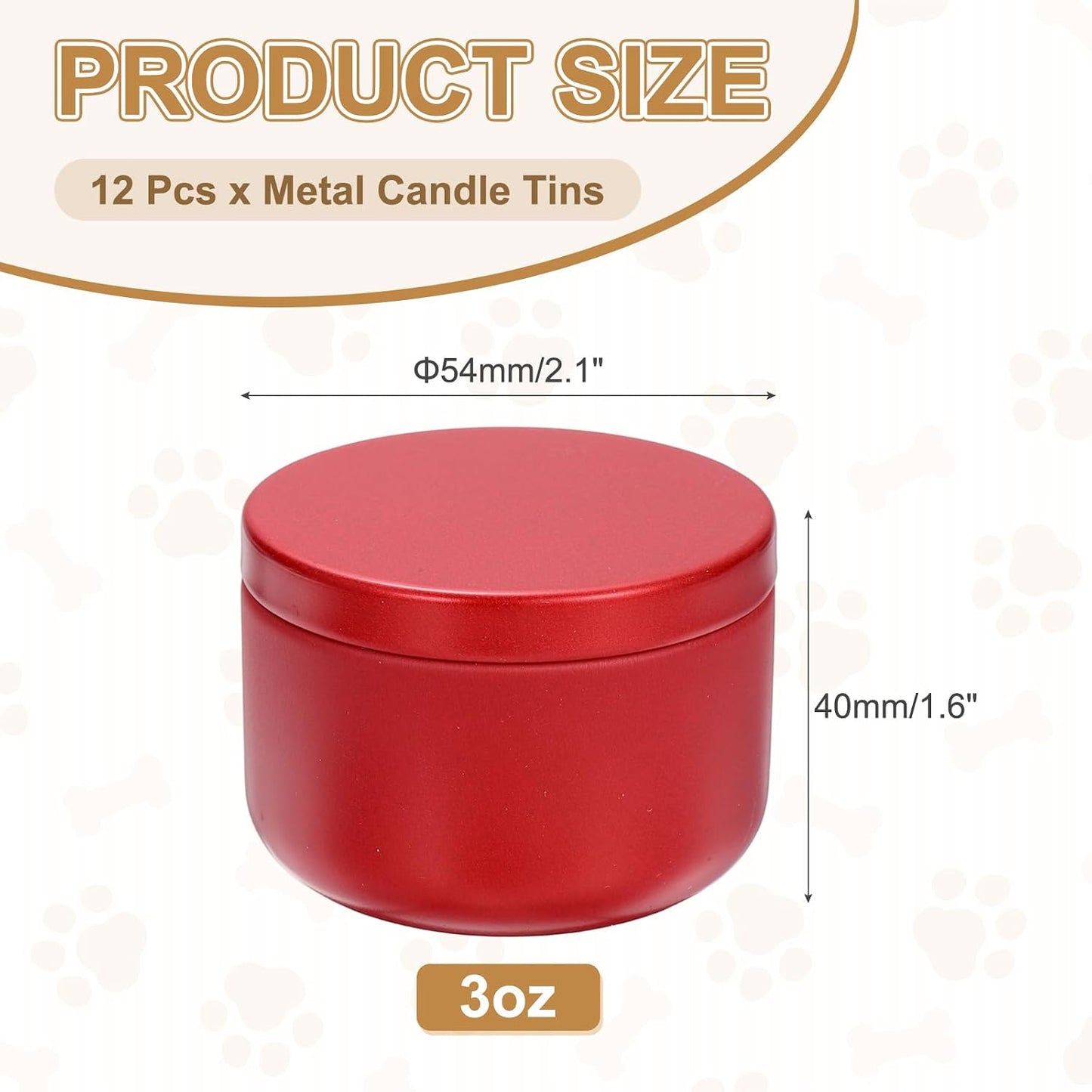 MECCANIXITY 3oz Candle Tins, 12pcs Metal Candle Tins Jars with Lids Round Empty Tin Can Containers Bulk for Storage Tea and Making DIY Arts Crafts Christmas Gifts, Wine Red