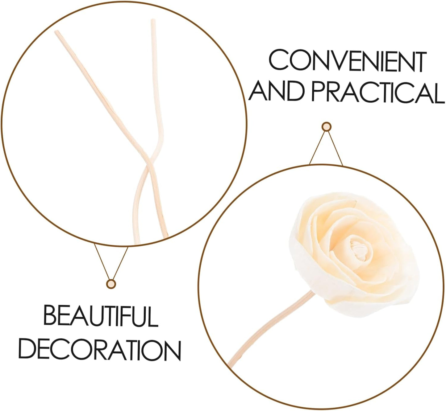 Zerodeko 2pcs Dried Floral Fragrance Diffuser Sticks Decorative Rattan Aroma Flowers for Home and Office Effortless Scent Diffusion Stylish Home Decor