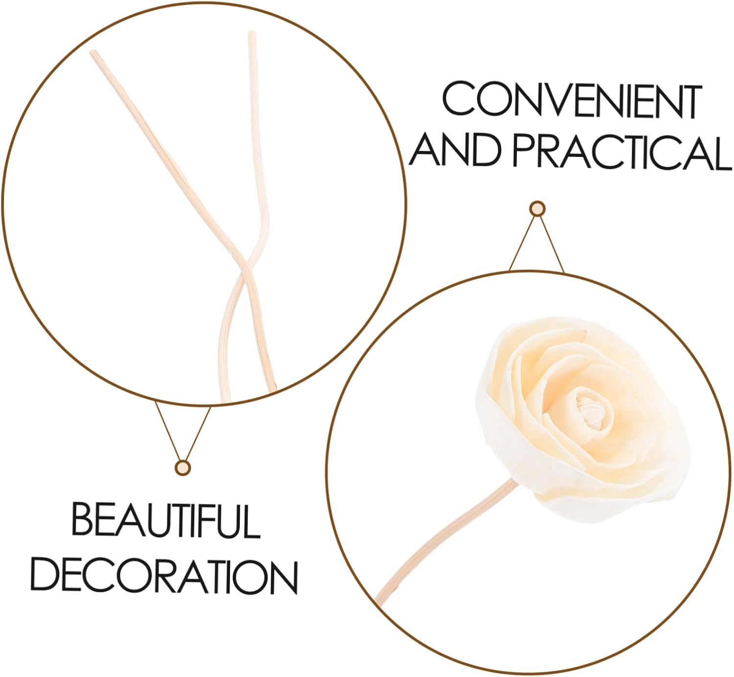 Zerodeko 2pcs Dried Floral Fragrance Diffuser Sticks Decorative Rattan Aroma Flowers for Home and Office Effortless Scent Diffusion Stylish Home Decor