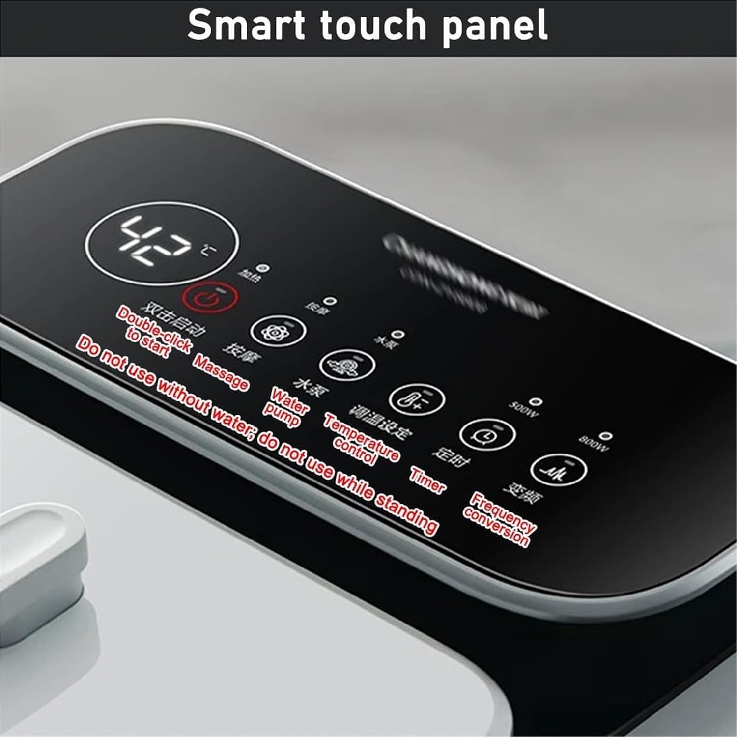 Foot Spa Bath Massager with Heat， Portable Foot Bath Basin Soak Tub with Heat Red Light Temperature Control Bubbles(C)