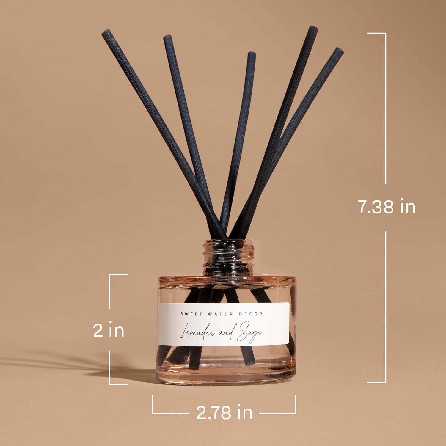 Sweet Water Decor Salt and Sea Reed Diffuser - Sea Salt, Citrus, Musk & Amber Scent - Long-Lasting 4 Month Home Fragrance, Non-Toxic, Aesthetic Home & Bathroom Decor, Made in USA, 3.5 Fl Oz