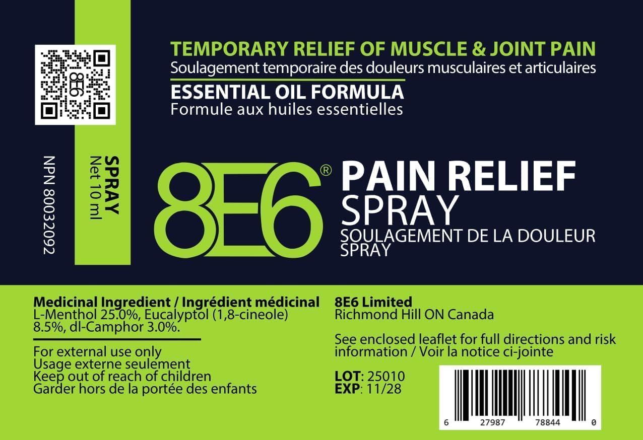 All-Natural 8E6 Cooling Comfort Duo | Menthol Muscle & Joint Cooling 10ML Spray & Roll-On Duo | Targeted Post-Workout Recovery Support, Fast-Absorbing | 41% More Menthol Than Leading Brands