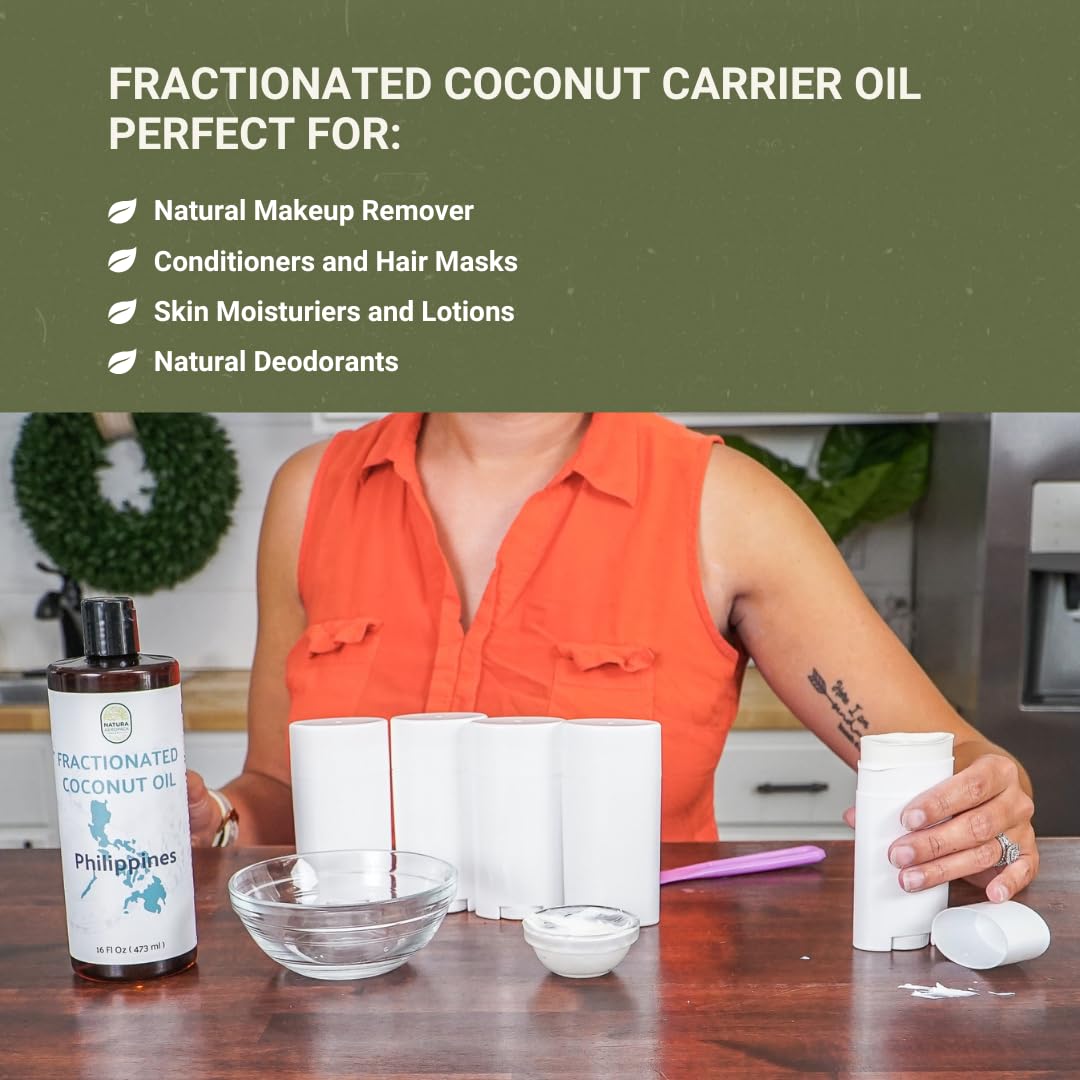Fractionated Coconut Oil - Sourced Directly from our Farm Partner in the Philippines - Carrier Oil for Diluting Essential Oils, Body, Hair, and Skin Moisturizer - (16oz)