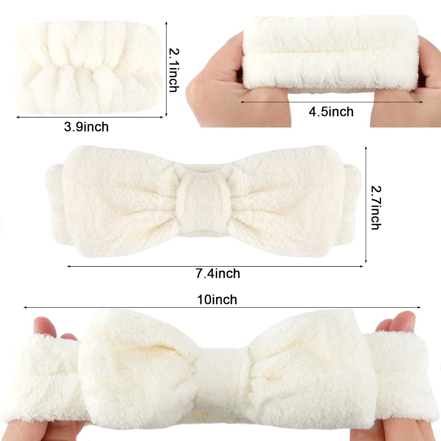 WHAVEL 6PCS Spa Headband and Wristbands Set, Face Wash Headband Wrist Bands for Washing Face Makeup Skincare Hair Band Skin Care Accessories Tools