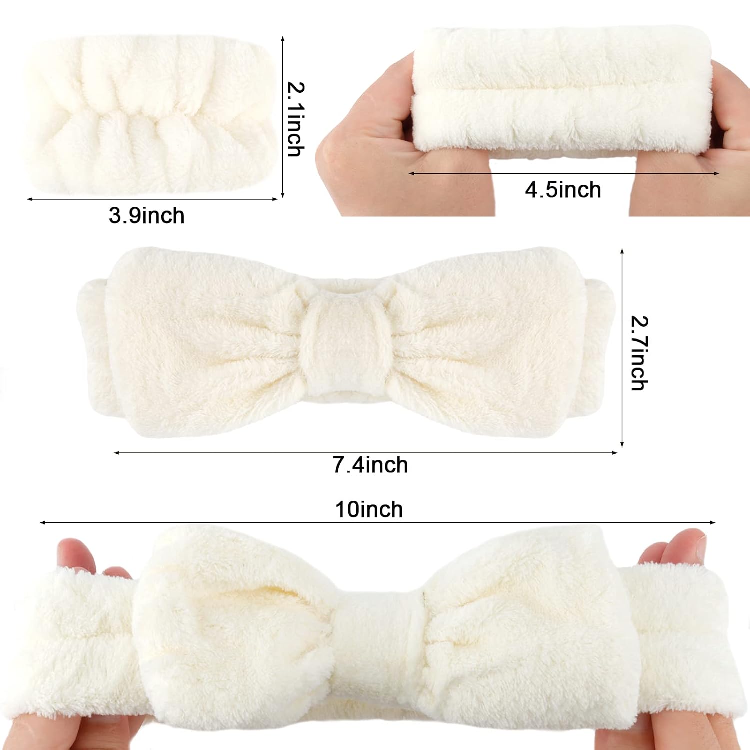 WHAVEL 6PCS Spa Headband and Wristbands Set, Face Wash Headband Wrist Bands for Washing Face Makeup Skincare Hair Band Skin Care Accessories Tools