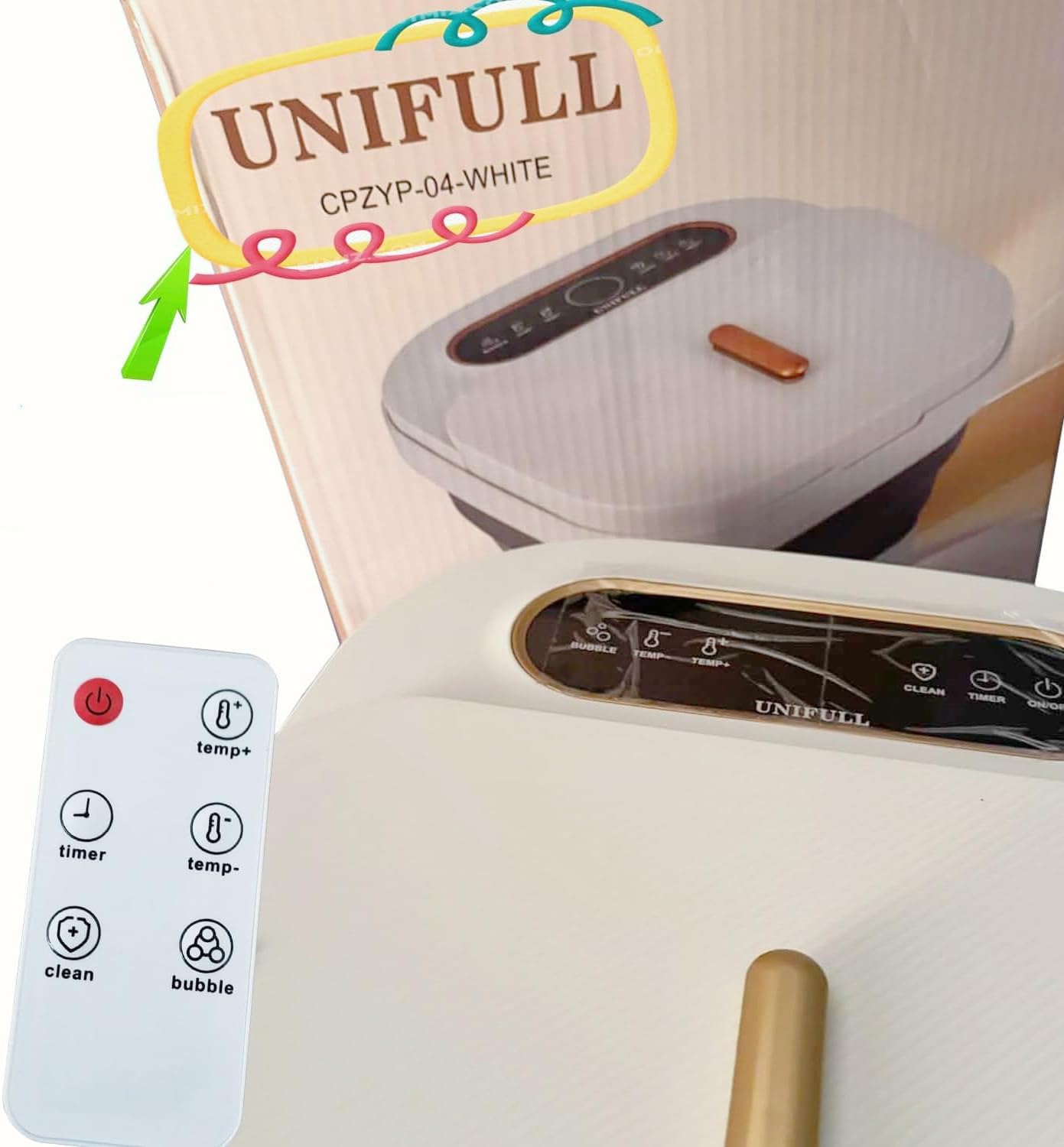 Replacement Remote Control Compatible with UNIFULL CPZYP-04 Foot Massager Collapsible Foot Spa Bath