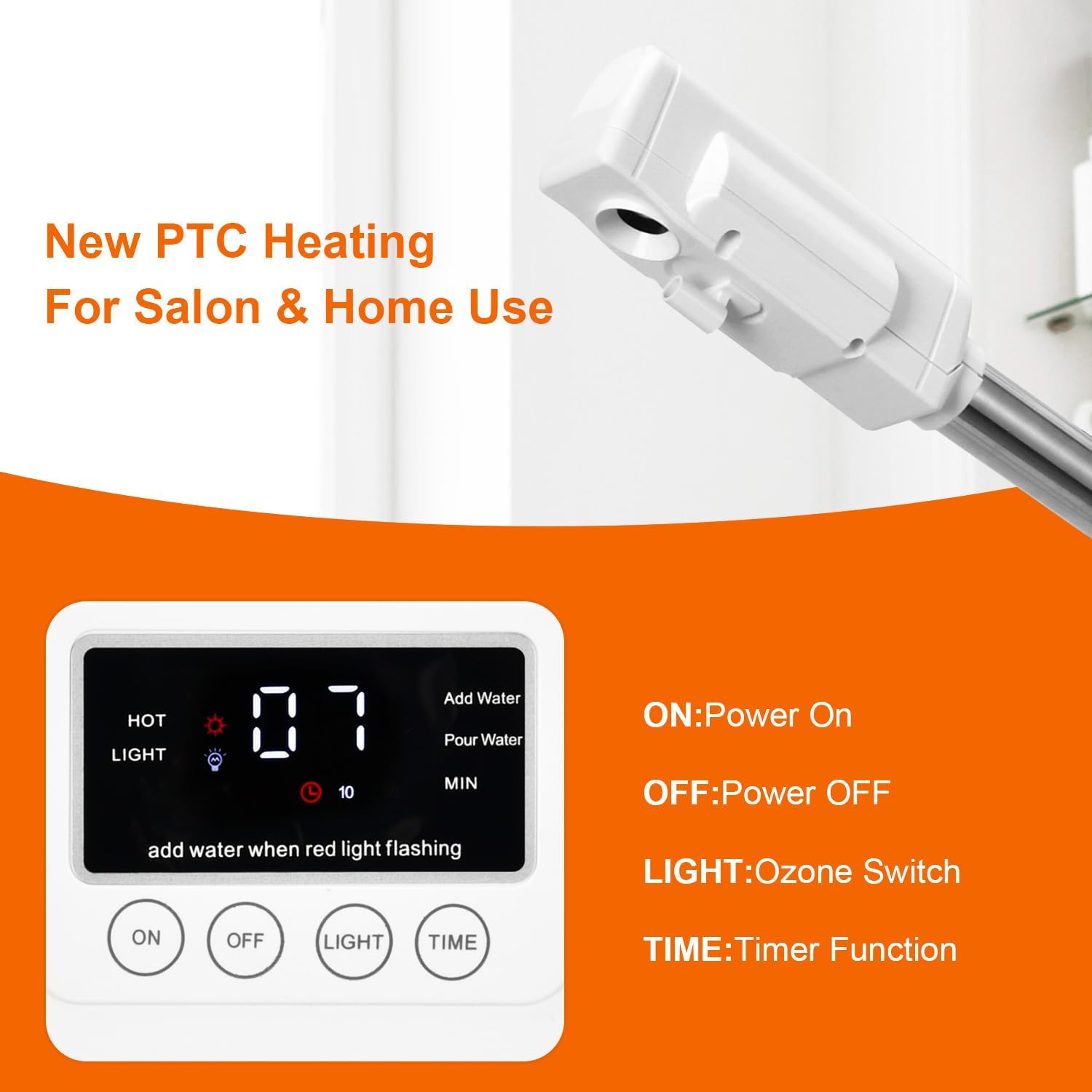 Professional Facial Steamer, Face Steamer Upgrade PTC Heating, Esthetician Steamer Hot Mist Facial Steamer for Salon Spa Beauty (White)