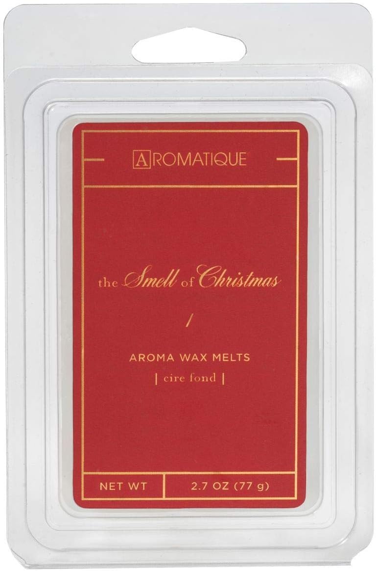 Aromatique The Smell Of Christmas Wax Melts Set of 8 - Highly Scented Wax Cubes Essential Oils Tealight Melter Air Freshener Home Fragrance Deodorizer Xmas Gifts Notes of Clove, Cinnamon, Orange 2.7oz