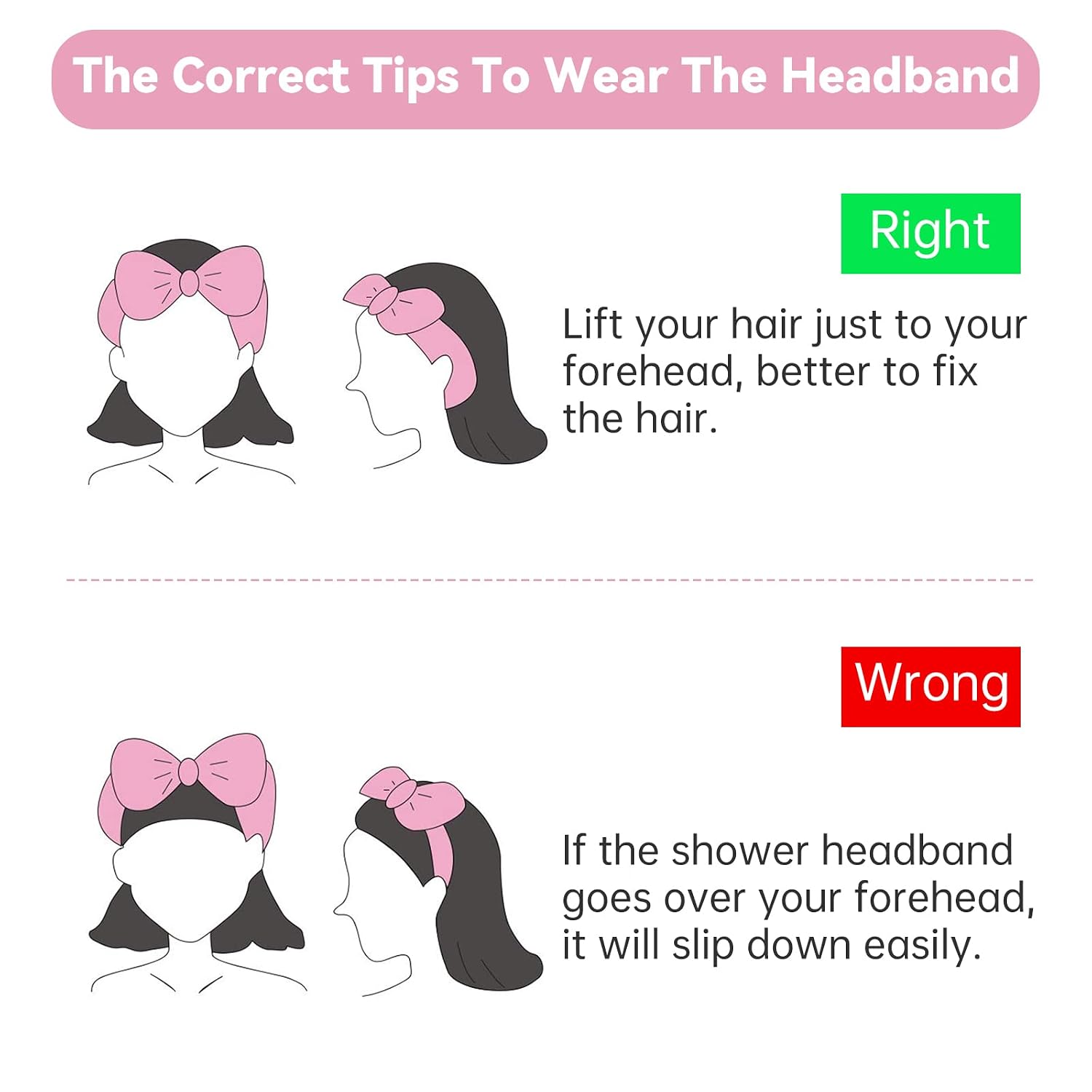 Casoty Pink 6 Pcs Spa Headband, Hair Band for Washing Face, Makeup Headband, Skincare Headbands, Soft Fleece Hairband for Face Washing Yoga