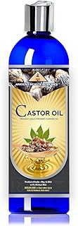 ANCIENT HEALTH REMEDIES Organic Unrefined Cold Pressed PURE CASTOR CARRIER OIL Bulk Wholesale Beauty Hair Growth Moisturizing DIY Oil For Body Butter Skin Products Skin Softening (INDIA) (32OZ)