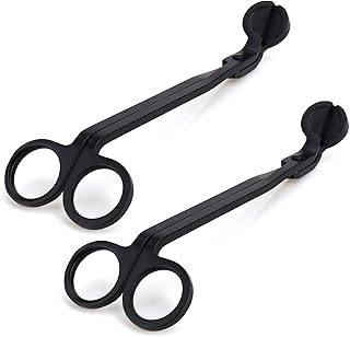 2pcs Candle Wick Trimmer, Polished Wicker Scissors, go deep into The Candle to Cut Spent Chips, Allow The Cleaner to Burn and Prevent Smoke buildup (Black)