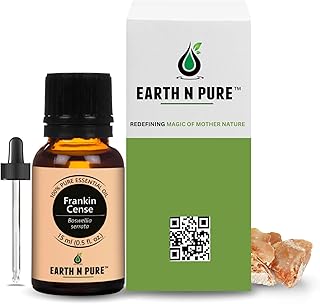 Earth N Pure Frankincense Essential Oil Steam Distilled, Undiluted, Natural and Therapeutic Grade with Glass Dropper 15 ml