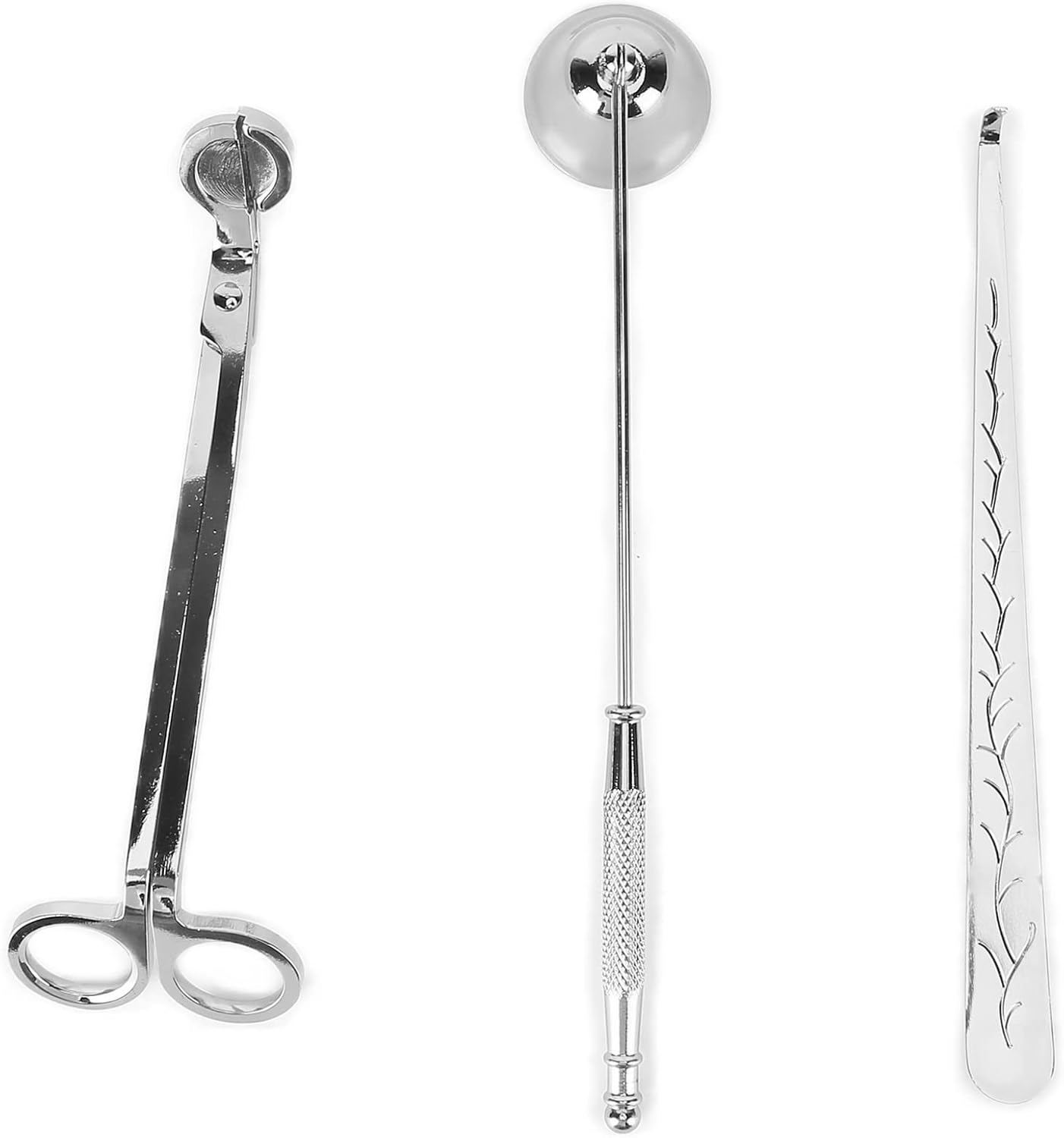 Wick Dipper Candle 3PCS Candle Accessory Set Candle Wick Trimmer Cutter Snuffer Extinguisher Wick Dipper Supplies (Silver)