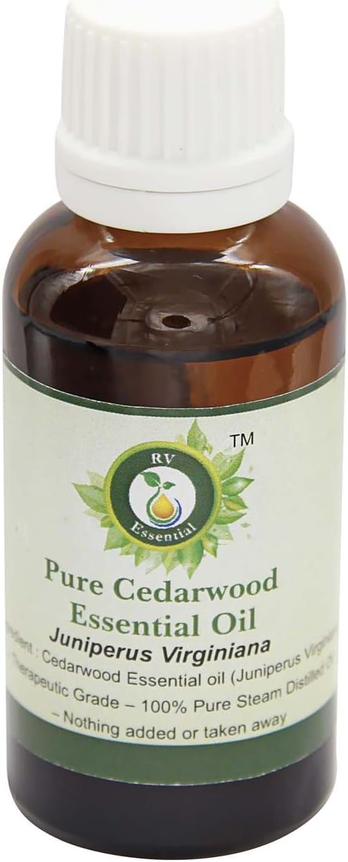 Cedarwood Essential Oil | Juniperus Virginiana | Cedarwood Oil | for Body | for Hair | Pure Cedarwood Oil | 100% Pure Natural | Steam Distilled | Therapeutic Grade | 100ml | 3.38oz by R V Essential