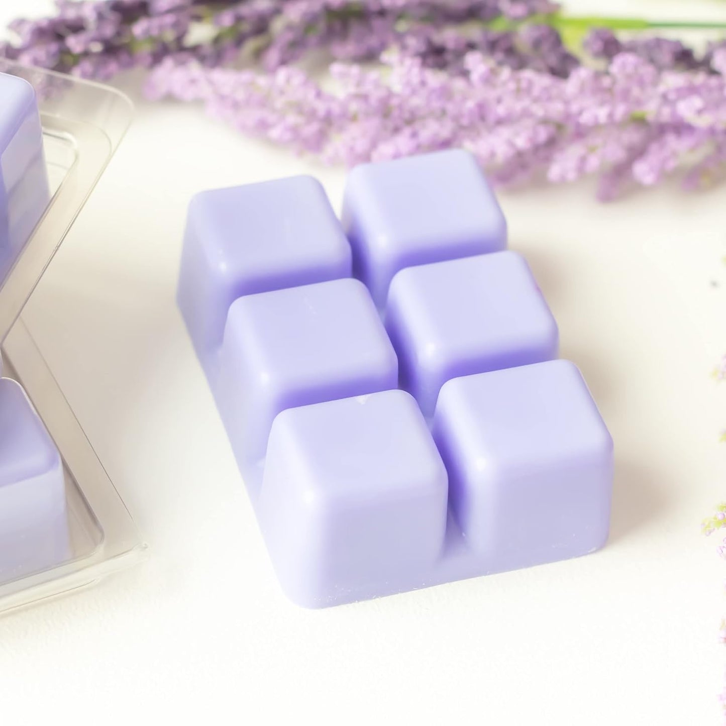 Aromatherapy Wax Melts Lavender Meadow | Natural Coco Wax | Calming Scented Tarts Cubes Cedar Eucalyptus | Gift for Mom