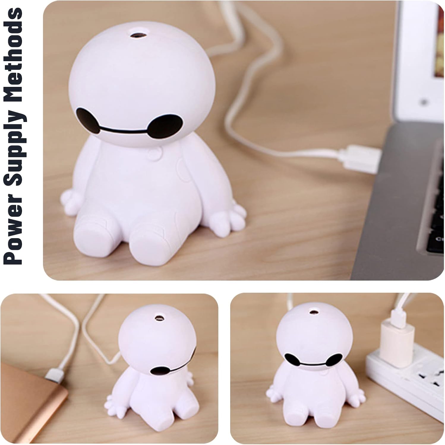 INVODA Humidifiers Portable Small Cool Mist Humidifiers Mini USB Personal Desktop for Travel, Car, Office Room, Bedroom (White)