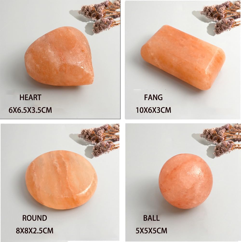 6Pc Hot Massage Stones Set Himalayan Salt Heated Warmer Stone for Spa Massage