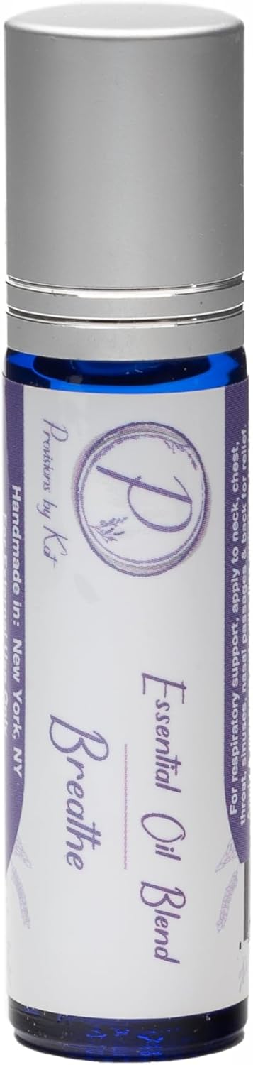 Therapeutic Grade Essential Oil Roll-on | Pre-diluted | 100% Pure | Wellness Support | Natural Fragrance (Breathe)