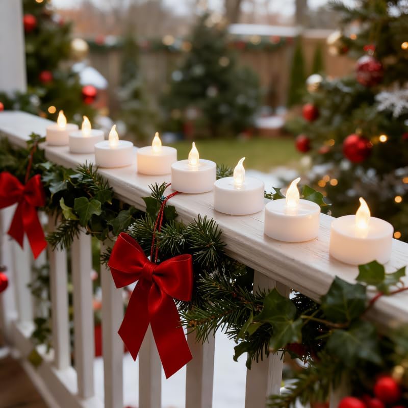 Tea Lights - 50 Pack Flameless LED Candles - 200 Hour Battery Operated - Realistic Flickering - Warm White Light - Perfect for Halloween & Seasonal Celebrations