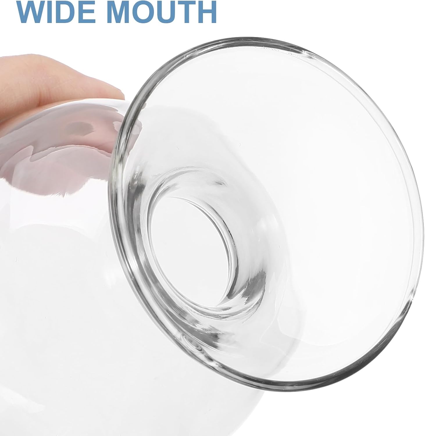 Beavorty Glass Matches Jar Bell-Shaped Storage Bottle with Stopper 3.93X1.96 Inch Transparent Display Bottle for Laboratory and Toothpick Holder