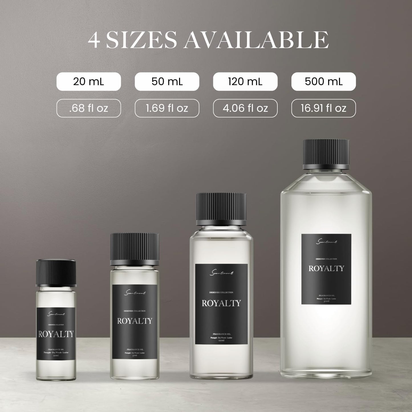 Scentiment Royalty Diffuser Oil - Premium Hotel Scent with Notes of Musk, Oakmoss, Amber, & Vanilla Home Scent, Aromatherapy Fragrance Oil Diffuser Refill - 4.06 fl oz (120 mL)