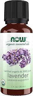 NOW Essential Oils, Organic Lavender Oil, Soothing Aromatherapy Scent, Steam Distilled, 100% Pure, Vegan, Child Resistant Cap, 1-Ounce