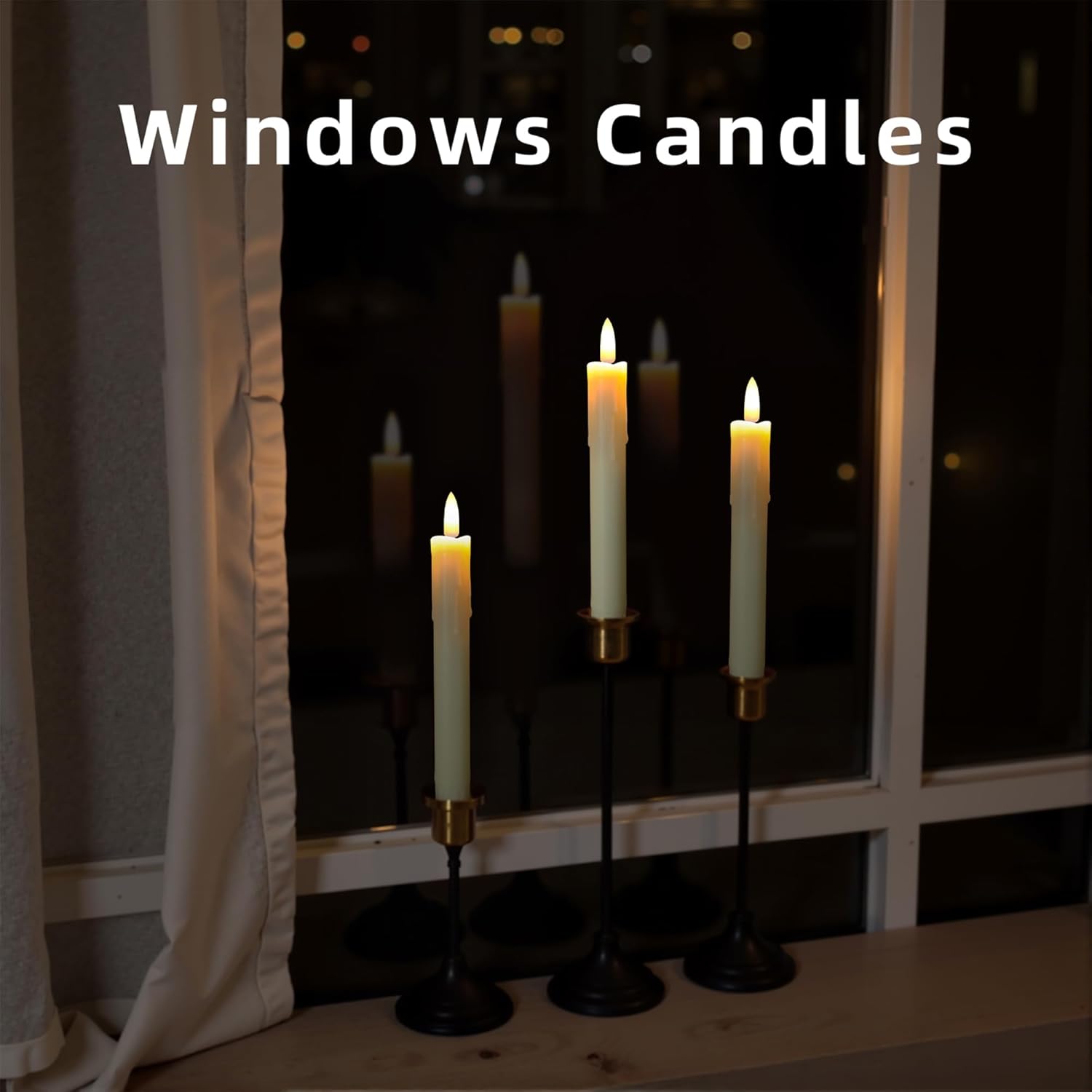 Flameless Taper Candles with Remote, 6.7 Inch Short Taper Candles Battery Operated with Flickering 3D Flame, led candles Safe for Wedding Home Christmas Poultry house lights Decor Ivory Set of 6
