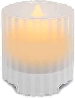 iHome Flameless Candle with Bluetooth Speaker, LED Candle with Rechargeable Battery Ideal for Stylish Home Décor – White (iBT100)